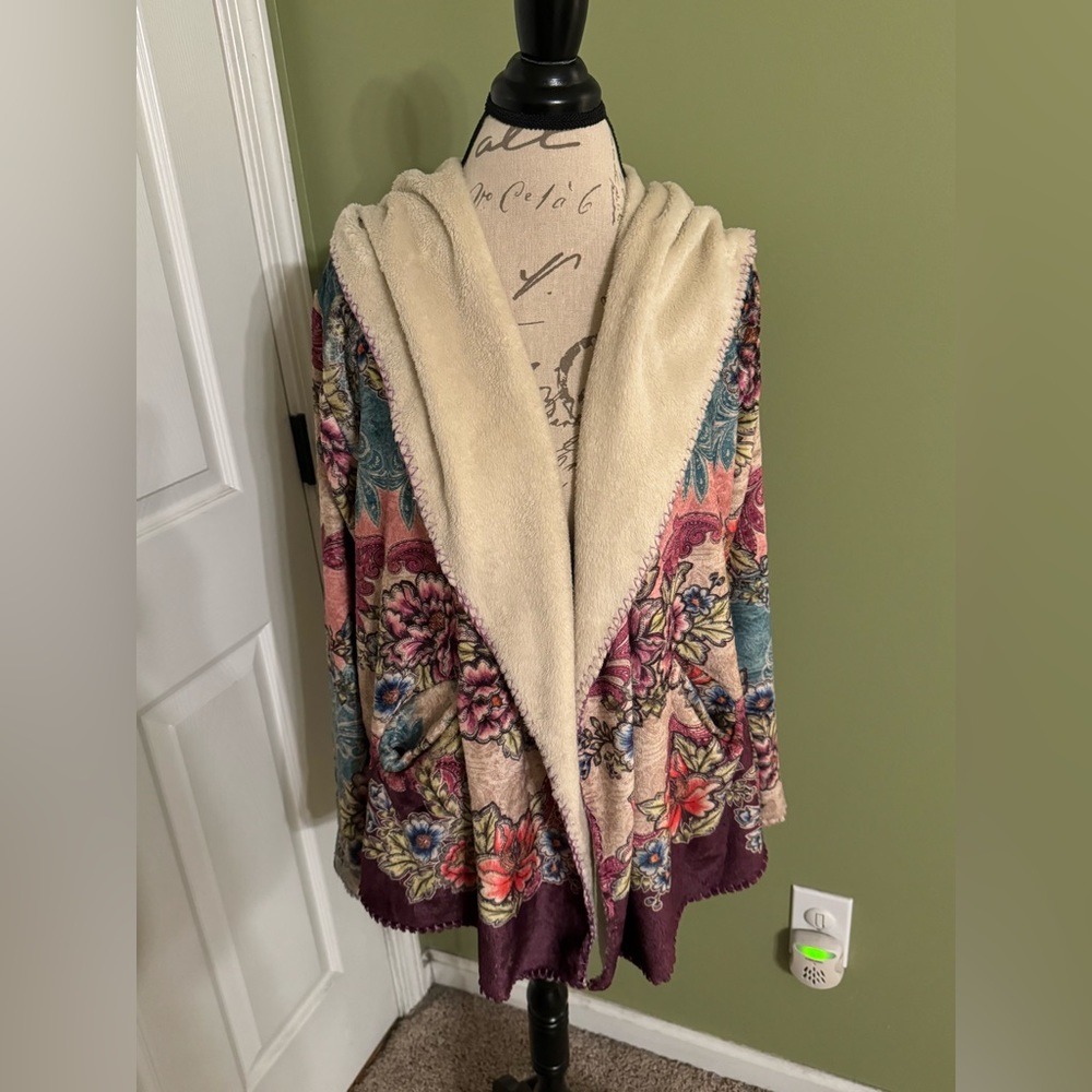 Biya Johnny Was Ledona sherpa floral cardigan - Picture 4 of 13